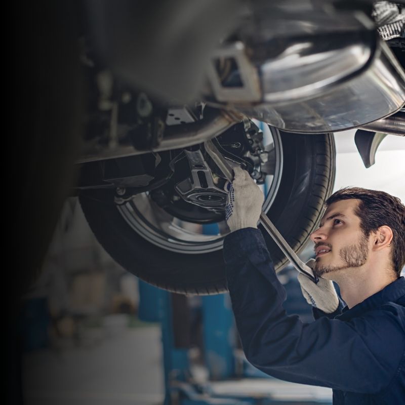 fixing an axle at Greer's Auto in Tallmadge, OH